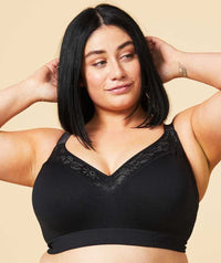 Sugar Candy Lux Fuller Bust Seamless F-HH Cup Lounge Bra - Black Bras 