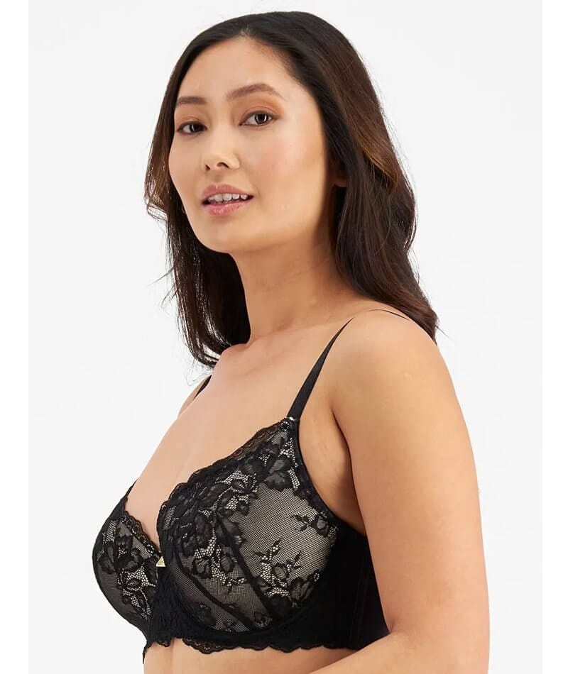 Temple Luxe Lace Level 2 Push Up Bra Black