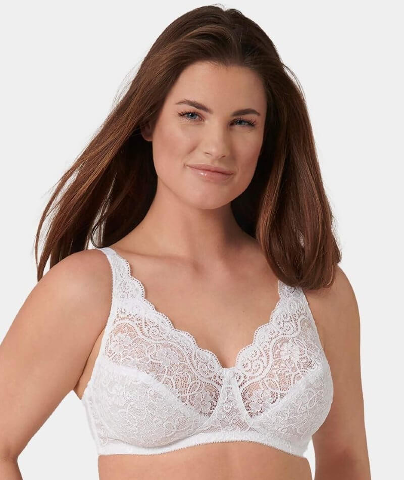 Triumph Amourette 300 Wire-Free Bra - White - Curvy Bras