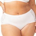 Triumph Cotton & Lace Full Brief - White