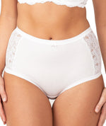 Triumph Cotton & Lace Full Brief - White Knickers 