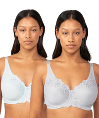 Triumph Embroidered Minimiser Bra 2 Pack - Green/Grey Bras 