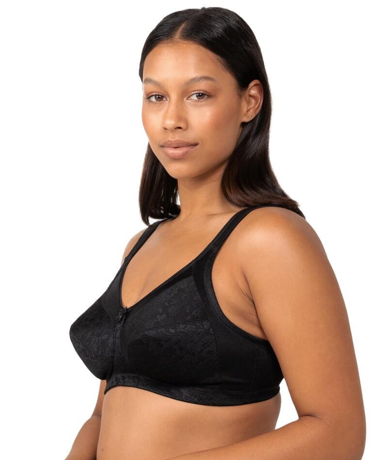 5 x Berlei Bra Womens Classic Lace Embroidered Wirefree Black