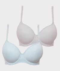 Triumph Gorgeous Luxury T-Shirt 2-Pack Bra - Skintone/Turquoise Bras 