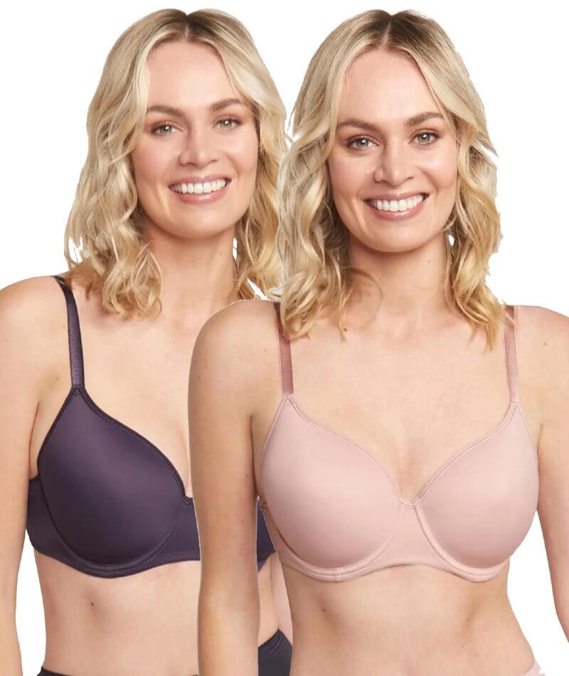 Triumph Gorgeous Luxury T-Shirt 2 Pack Bra - Tea Rose/Dark Grey Bras 