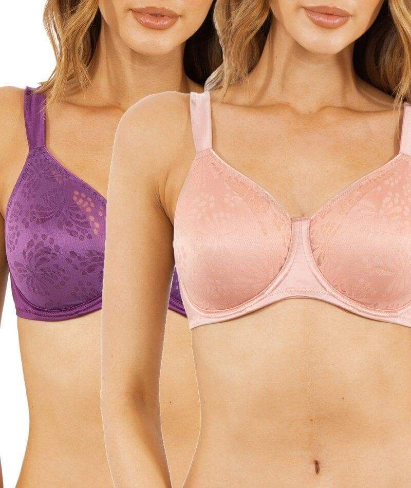 Triumph Lacy Minimizer 2-Pack Bra - Purple/Brown Bras 