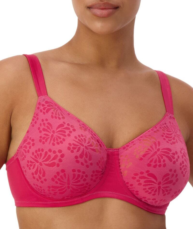 Triumph Lacy Minimizer 2 Pack Bra - Red-Dark Combination Bras 