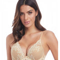 Wacoal Embrace Lace Plunge Underwire Bra - Naturally Nude / Ivory