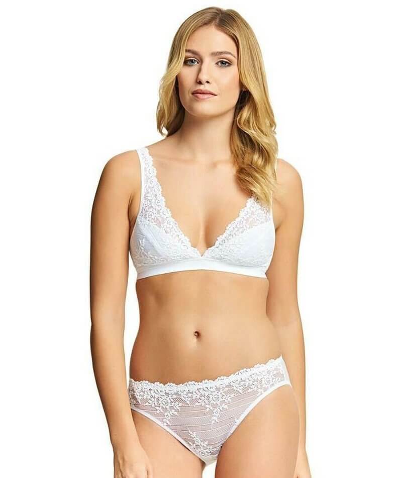 Peachaus soft non-wired bralette white recycled lace - Lotus