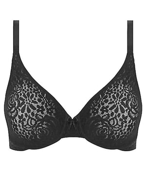 Wacoal Halo Lace Underwire Bra 851205 (Black) Women's Bra. An elegant lace  bra that molds to your body beautifully. Floral stretch …